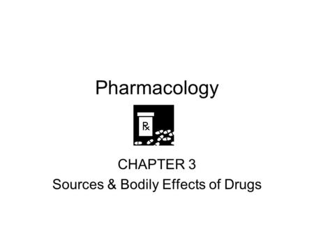 CHAPTER 3 Sources & Bodily Effects of Drugs