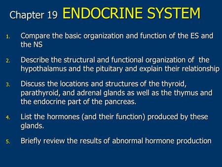 Chapter 19 ENDOCRINE SYSTEM