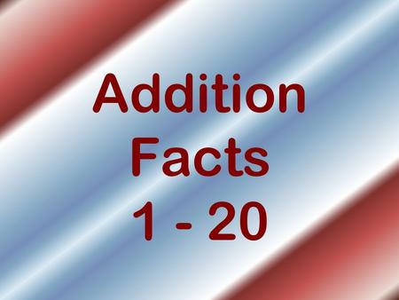 Addition Facts 1 - 20.