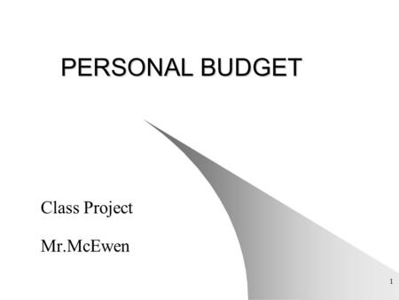 Class Project Mr.McEwen