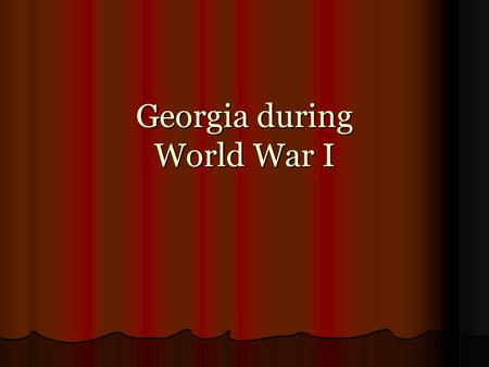 Georgia during World War I