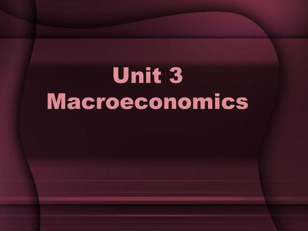 Unit 3 Macroeconomics.