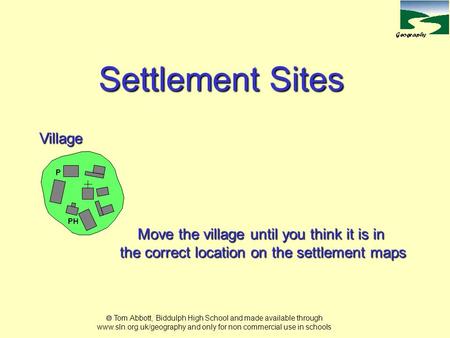 Settlement Sites Village Move the village until you think it is in