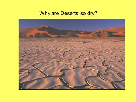 Why are Deserts so dry?.