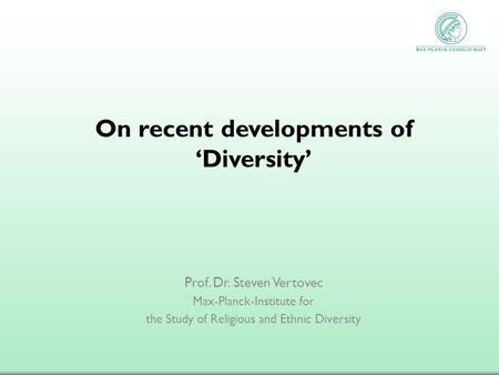 On recent developments of ‘Diversity’