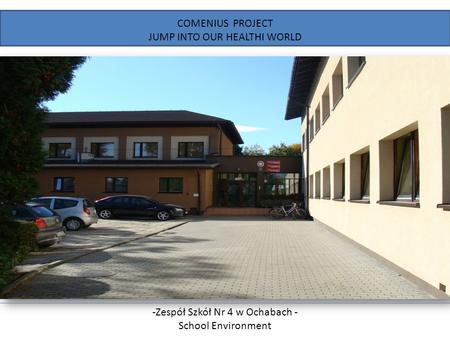 COMENIUS PROJECT JUMP INTO OUR HEALTHI WORLD -Zespół Szkół Nr 4 w Ochabach - School Environment.
