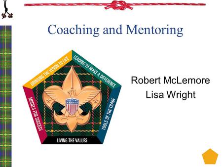 Coaching and Mentoring Robert McLemore Lisa Wright.
