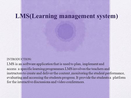 LMS(Learning management system)