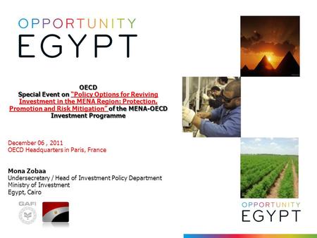 OECD Special Event on of the MENA-OECD Investment Programme OECD Special Event on “Policy Options for Reviving Investment in the MENA Region: Protection,