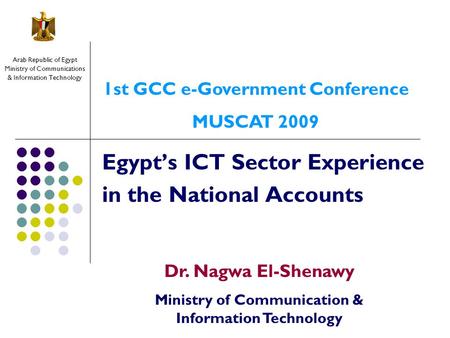 Egypt’s ICT Sector Experience in the National Accounts