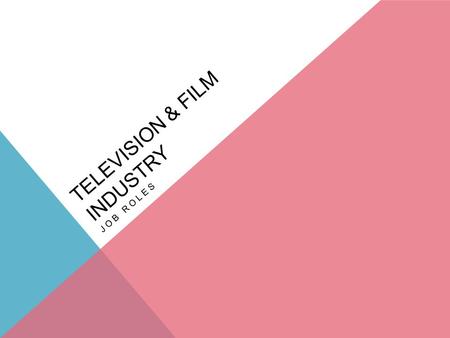 TELEVISION & FILM INDUSTRY JOB ROLES. DIRECTOR Directors have overall responsibility for the way films or television programmes are made. The director.