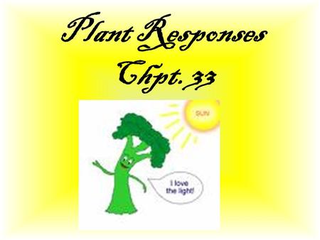 Plant Responses Chpt. 33.