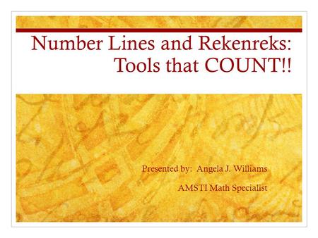 Number Lines and Rekenreks: Tools that COUNT!!