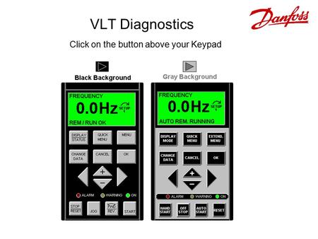 VLT Diagnostics Click on the button above your Keypad.