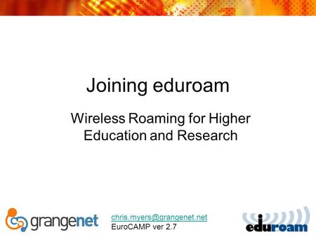 Wireless Roaming for Higher Education and Research