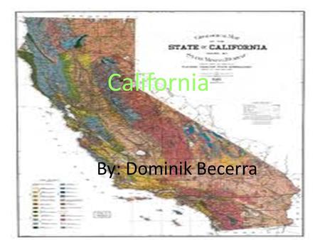 California By: Dominik Becerra California. Sacramento It was a major city during the California Gold Rush It is the 19 th most populous city in the United.