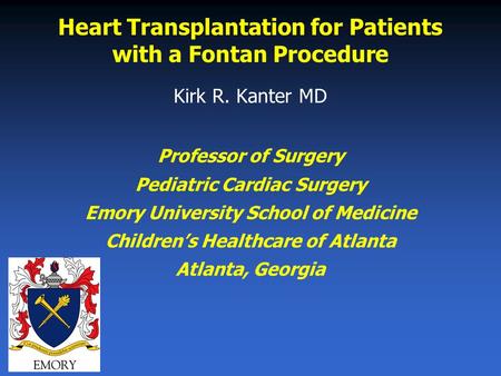 Heart Transplantation for Patients with a Fontan Procedure