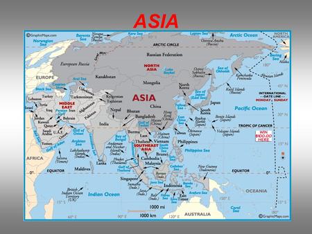 ASIA. Description Continent Size: 44,579,000 sq km (17,212,000 sq miles) Percent of Earth's Land: 30% Population: 3,879,000,000 (2008 est) As the planet's.