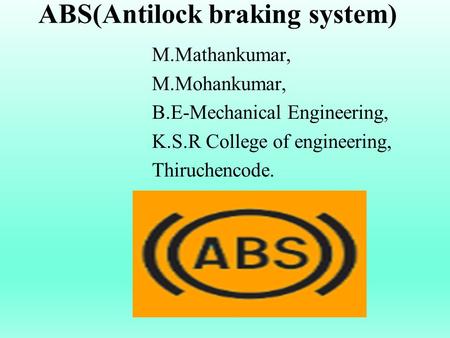 ABS(Antilock braking system)