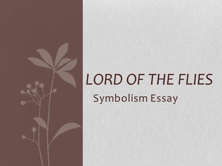 Lord of the Flies Symbolism Essay.