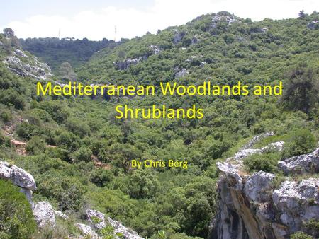 Mediterranean Woodlands and Shrublands By Chris Berg.