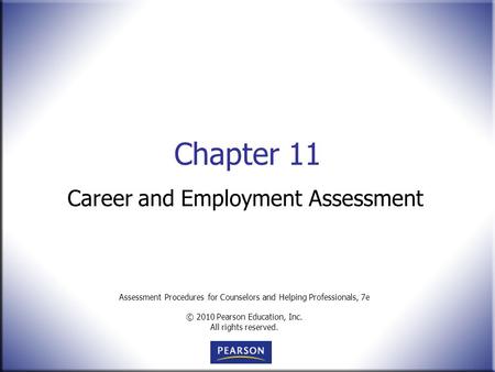 Career and Employment Assessment