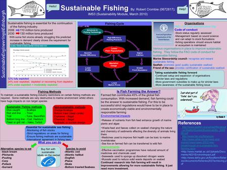 Sustainable Fishing By: Robert Crombie (0672817); IMS3 (Sustainability Module, March 2010) Fishing Cycle Fishing Methods.