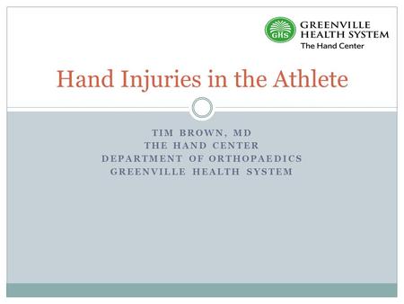 Hand Injuries in the Athlete