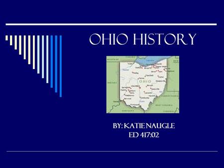 Ohio History By: Katie Naugle ED 417:02. Unit: Ohio History  Grade Level: 1 st grade  Lesson: To educate students on the state of Ohio and the history.