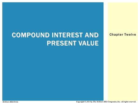 Compound Interest and Present Value