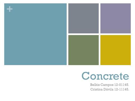 + Concrete Belkis Campos 12-01145. Cristina Dávila 12-11145.