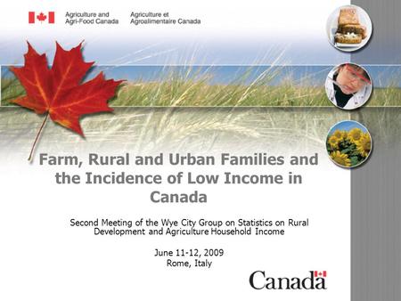07-094-dp Farm, Rural and Urban Families and the Incidence of Low Income in Canada Second Meeting of the Wye City Group on Statistics on Rural Development.