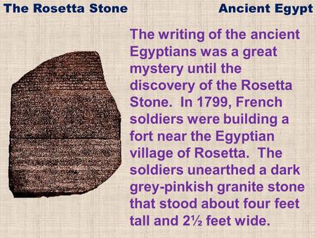 The Rosetta Stone Ancient Egypt