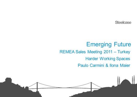 Emerging Future REMEA Sales Meeting 2011 – Turkey Harder Working Spaces Paulo Carmini & Ilona Maier.
