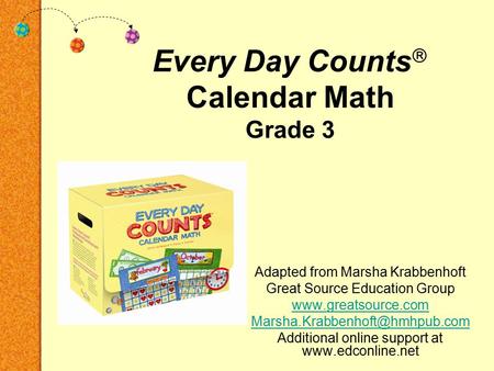Every Day Counts Calendar Math Grade 3