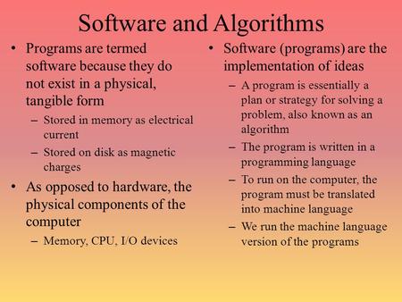 Software and Algorithms