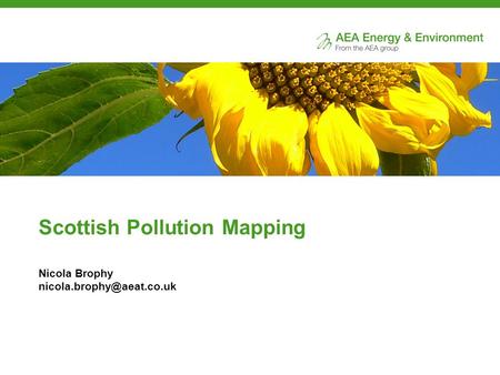 Scottish Pollution Mapping Nicola Brophy