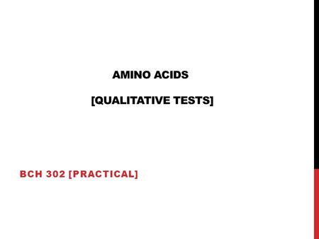 Amino acids [qualitative tests]