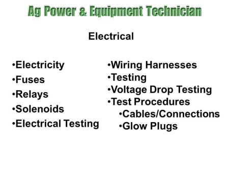 Electrical Electricity Fuses Relays Solenoids Electrical Testing