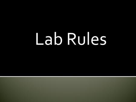 Lab Rules.  Place Measuring Tools on Red Tray  Go to the Supply Table to get ingredients  If you spill please clean up your mess.
