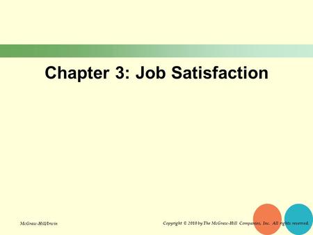 Chapter 3: Job Satisfaction