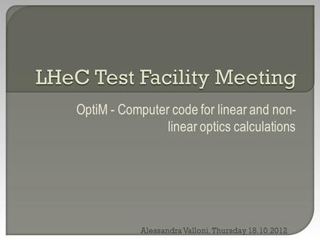 LHeC Test Facility Meeting