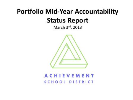 Portfolio Mid-Year Accountability Status Report March 3 rd, 2013.