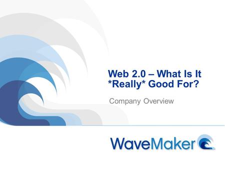 Web 2.0 – What Is It *Really* Good For? Company Overview.