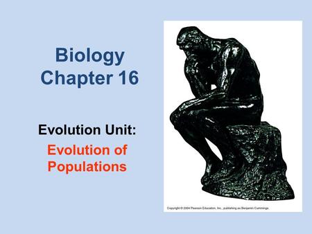 Evolution Unit: Evolution of Populations