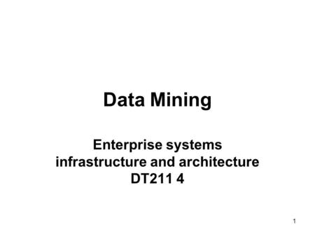 Enterprise systems infrastructure and architecture DT211 4
