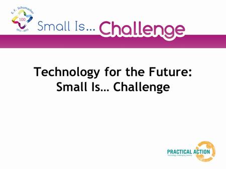 Technology for the Future: Small Is… Challenge. Starter activity In small groups, mind map as many new technologies that you can think of that have been.