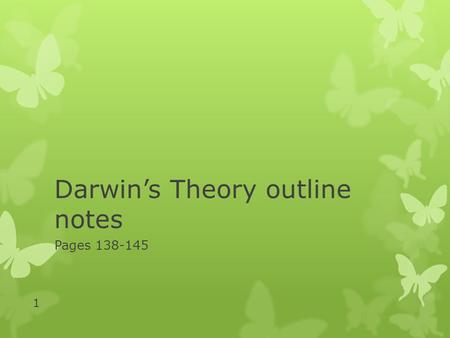 Darwin’s Theory outline notes