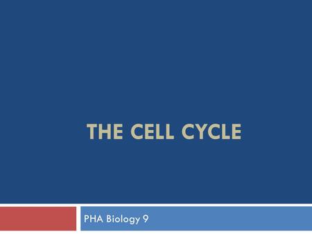 THE CELL CYCLE PHA Biology 9. DNA Chromosomes: DNA tightly coiled around little protein balls (histones) to make it very compact Gene: Instructions for.