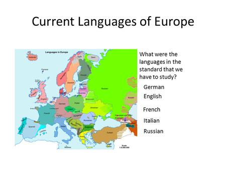 Current Languages of Europe